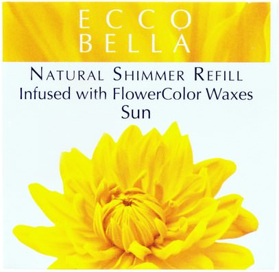 حمام، الجمال، ماكياج، ظلال العيون Ecco Bella, Natural Shimmer Refill, Sun.12 oz (3.5 g)