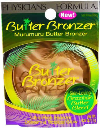 حمام، الجمال، ماكياج، وميض / مسحوق برونزي Physicians Formula, Inc., Butter Bronzer, Light Bronzer, 0.38 oz (11 g)