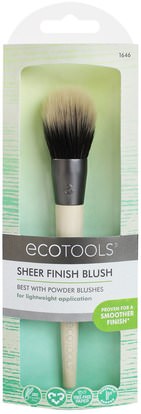 حمام، الجمال، أدوات ماكياج، فرش الماكياج EcoTools, Sheer Finish Blush, 1 Brush