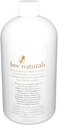 حمام، الجمال، العناية بالأسنان عن طريق الفم، الأصلي النحل الطبيعية، تبييض الأسنان Bee Naturals, Whitening Pre-Brush, Oral Rinse, 16 fl oz