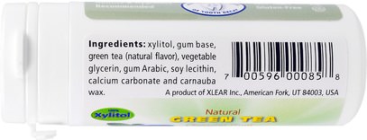 حمام، الجمال، العناية بالأسنان عن طريق الفم، إكسيليتول الصمغ الحلوى Xlear, Spry Natural Chewing Gum, Green Tea, 30 Count (32.5 g)