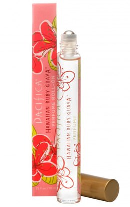 حمام، الجمال، العطور، بخاخ العطور Pacifica, Perfume Roll-On, Hawaiian Ruby Guava.33 fl oz (10 ml)