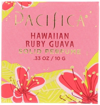حمام، الجمال، العطور، بخاخ العطور Pacifica, Solid Perfume, Hawaiian Ruby Guava.33 oz (10 g)