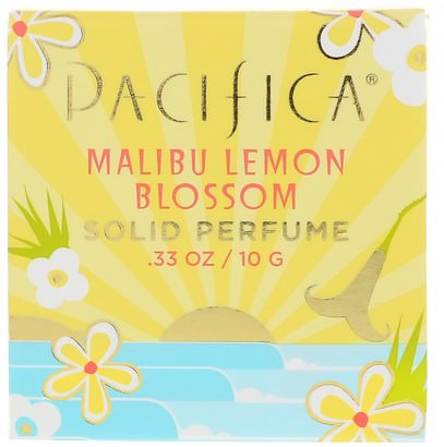 حمام، الجمال، العطور، بخاخ العطور Pacifica, Solid Perfume, Malibu Lemon Blossom.33 oz (10 g)