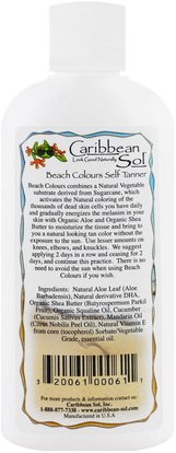 حمام، الجمال، دباغة النفس غسول Caribbean Solutions, Beach Colours, Natural Self Tanner, 6 oz