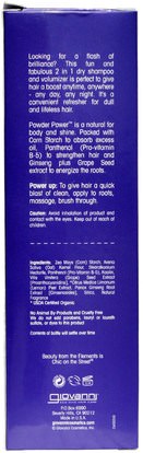 حمام، الجمال، الشامبو، شامبو الجاف Giovanni, Eco Chic Hair Care, Powder Power Dry Shampoo, 1.7 oz (50 g)