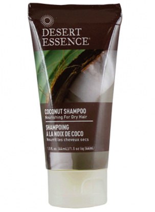 حمام، الجمال، الشامبو، الشعر، فروة الرأس، مكيف Desert Essence, Travel Size, Coconut Shampoo, 1.5 fl oz (44 ml)