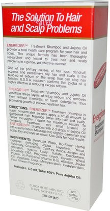 حمام، الجمال، الشامبو، الشعر، فروة الرأس، مكيف Hobe Labs, Energizer Treatment Shampoo with Jojoba & Vitamin B-5, 4 fl oz (118 ml)