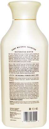 حمام، الجمال، الشامبو، الشعر، فروة الرأس، مكيف Jason Natural, Pure Natural Shampoo, Restorative Biotin, 16 fl oz (473 ml)