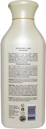 حمام، الجمال، الشامبو، الشعر، فروة الرأس، مكيف Jason Natural, Shampoo, Fragrance Free, 16 fl oz (473 ml)
