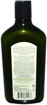 حمام، الجمال، الشامبو، الشعر، علاجات فروة الرأس Avalon Organics, Shampoo, Scalp Treatment, Tea Tree, 11 fl oz (325 ml)