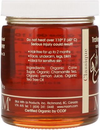 حمام، الجمال، الحلاقة، شرائط الشمع إزالة الشعر Moom, Hair Remover, with Tea Tree Oil, Classic, 12 oz (345 g)