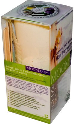 حمام، الجمال، الحلاقة، شرائط الشمع إزالة الشعر Moom, Organic Hair Remover Kit, With Lavender, Spa, 6 oz (170 g)