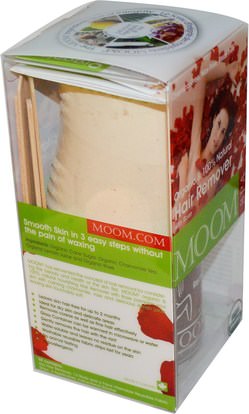 حمام، الجمال، الحلاقة، شرائط الشمع إزالة الشعر Moom, Organic Hair Remover, with Rose, Spa, 6 oz (170 g)