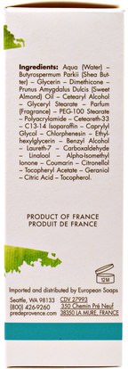 حمام، الجمال، زبدة الشيا، كريمات اليد European Soaps, LLC, Pre de Provence, Shea Butter Hand Cream, Original, 2.5 fl oz (75 ml)