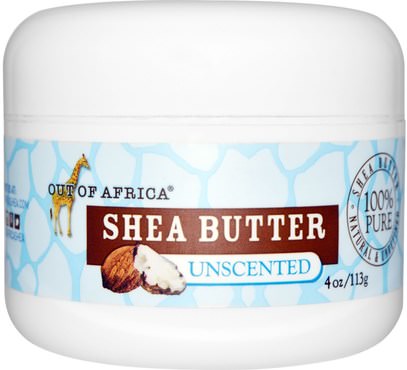 حمام، الجمال، زبدة الشيا Out of Africa, Pure Shea Butter, Unscented, 4 oz (113 g)