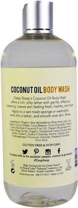 حمام، الجمال، هلام الاستحمام Deep Steep, Coconut Oil Body Wash, Pure Coconut, 17 fl oz (502 ml)