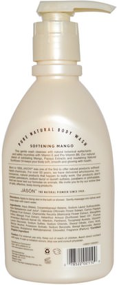 حمام، الجمال، هلام الاستحمام Jason Natural, Body Wash, Softening Mango, 30 fl oz (887 ml)