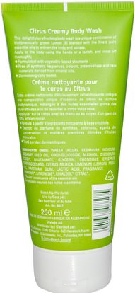 حمام، الجمال، هلام الاستحمام Weleda, Citrus Creamy Body Wash, 7.2 oz (203.6 g)
