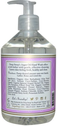 حمام، الجمال، الصابون Deep Steep, Argan Oil Hand Wash, Lilac Blossom, 17.6 fl oz (520 ml)