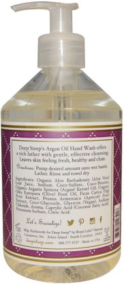 حمام، الجمال، الصابون Deep Steep, Argan Oil Liquid Hand Wash, Fig Apricot, 17.6 fl oz (520 ml)