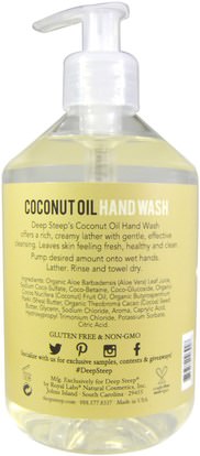 حمام، الجمال، الصابون Deep Steep, Coconut Oil Hand Wash, Vanilla Coconut, 17.6 fl oz (520 ml)