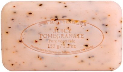 حمام، الجمال، الصابون European Soaps, LLC, Pre de Provence, Bar Soap, Juicy Pomegranate, 5.2 oz (150 g)