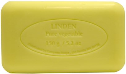 حمام، الجمال، الصابون European Soaps, LLC, Pre de Provence, Bar Soap, Linden, 5.2 oz (150 g)