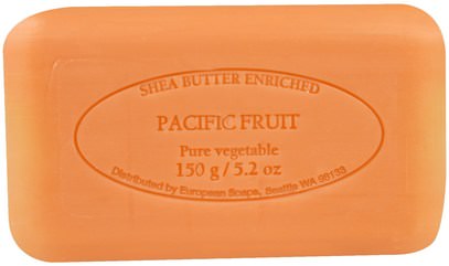 حمام، الجمال، الصابون European Soaps, LLC, Pre De Provence, Pacific Fruit, Bar Soap, 5.2 oz (150 g)