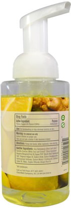 حمام، الجمال، الصابون، رغوة الصابون Clean Well, Natural Antibacterial Foaming Soap, Ginger Bergamot, 9.5 fl oz (280 ml)
