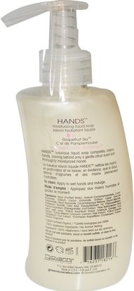 حمام، الجمال، الصابون Giovanni, Hands, Moisturizing Liquid Soap, Grapefruit Sky, 10.1 fl oz (300 ml)