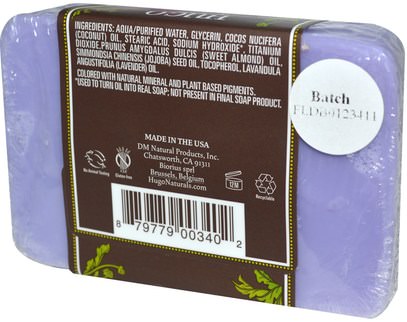 حمام، الجمال، الصابون Hugo Naturals, Handcrafted Soap, French Lavender, 4 oz (113 g)