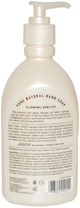 حمام، الجمال، الصابون Jason Natural, Hand Soap, Glowing Apricot, 16 fl oz (473 ml)
