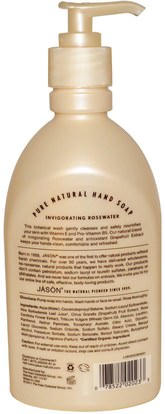 حمام، الجمال، الصابون Jason Natural, Hand Soap, Invigorating Rosewater, 16 fl oz (473 ml)