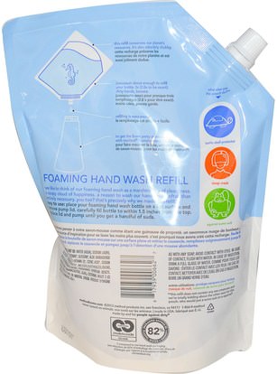 حمام، الجمال، الصابون، طريقة الغيارات Method, Foaming Hand Wash Refill, Sweet Water, 28 fl oz (828 ml)