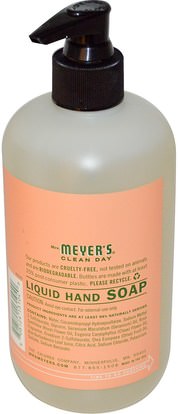 حمام، الجمال، الصابون Mrs. Meyers Clean Day, Liquid Hand Soap, Geranium Scent, 12.5 fl oz (370 ml)