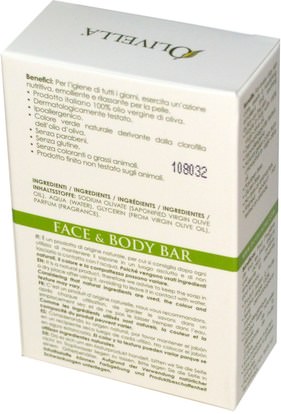 حمام، الجمال، الصابون Olivella, Face & Body Bar, 5.29 oz (150 g)