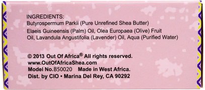 حمام، الجمال، الصابون Out of Africa, Pure Shea Butter Bar Soap, Lavender, 3 Pack, 4 oz (120 g) Each