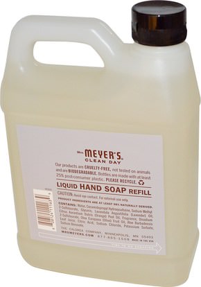 حمام، الجمال، الصابون، الغيارات Mrs. Meyers Clean Day, Liquid Hand Soap Refill, Lavender Scent, 33 fl oz (975 ml)