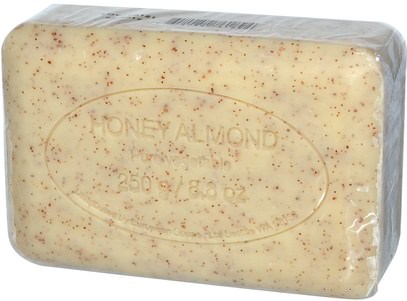 حمام، الجمال، الصابون، زبدة الشيا European Soaps, LLC, Pre de Provence Bar Soap, Honey Almond, 8.8 oz (250 g)