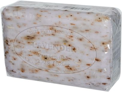 حمام، الجمال، الصابون، زبدة الشيا European Soaps, LLC, Pre de Provence Bar Soap, Lavender, 8.8 oz (250 g)