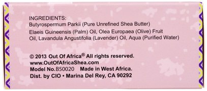 حمام، الجمال، الصابون، زبدة الشيا Out of Africa, Pure Shea Butter Bar Soap, Lavender, 4 oz (120 g)