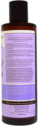 حمام، الجمال، الصابون، هلام الاستحمام Dr. Woods, Lavender Castile Soap with Fair Trade Shea Butter, 8 fl oz (236 ml)