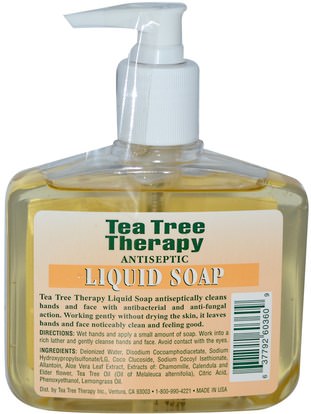 حمام، الجمال، الصابون Tea Tree Therapy, Antiseptic, Liquid Soap, 8 fl oz (236 ml)