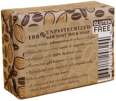 حمام، الجمال، الصابون Tierra Mia Organics, Raw Goat Milk Skin Therapy, Exfoliating Soap Bar, Almond Coffee, 3.8 oz