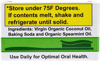 حمام، الجمال، معجون أسنان Greensations, Coconut Oil Toothpaste with Baking Soda & Spearmint Oil, 2 oz