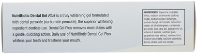 حمام، الجمال، معجون أسنان NutriBiotic, Dental Gel Plus, Truly Whitening, Wintergreen, 4.5 oz (128 g)