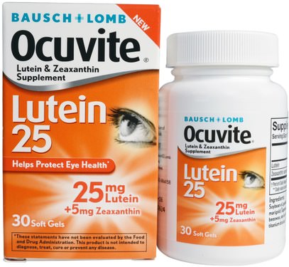 Bausch & Lomb Ocuvite, Lutein 25, 30 Soft Gels ,لوتين، الصحة، العناية بالعيون، الرعاية للرؤية، بوسش & لومب أوكوفيت
