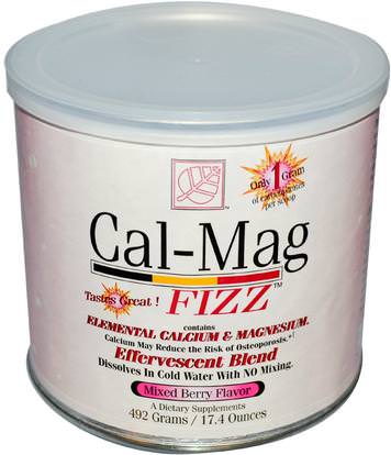 Baywood, Cal-Mag Fizz, Mixed Berry Flavor, 17.4 oz (492 g) ,المكملات الغذائية، فوارة