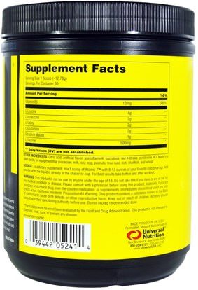 بكا (متفرعة سلسلة الأحماض الأمينية)، الرياضة، تجريب، الرياضة Universal Nutrition, Atomic 7, BCAA Performance Supplement, Way Out Watermelon, 384 g
